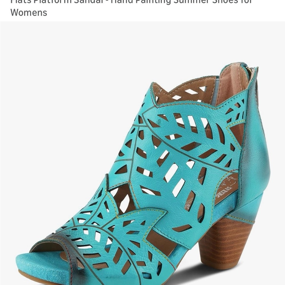 Turquoise Cutout Women's Sandals